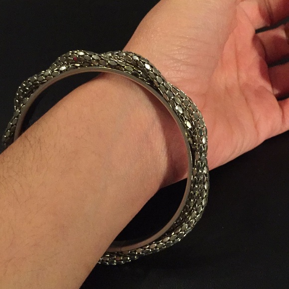 Doubled metallic beads silver bracelet - Picture 5 of 7